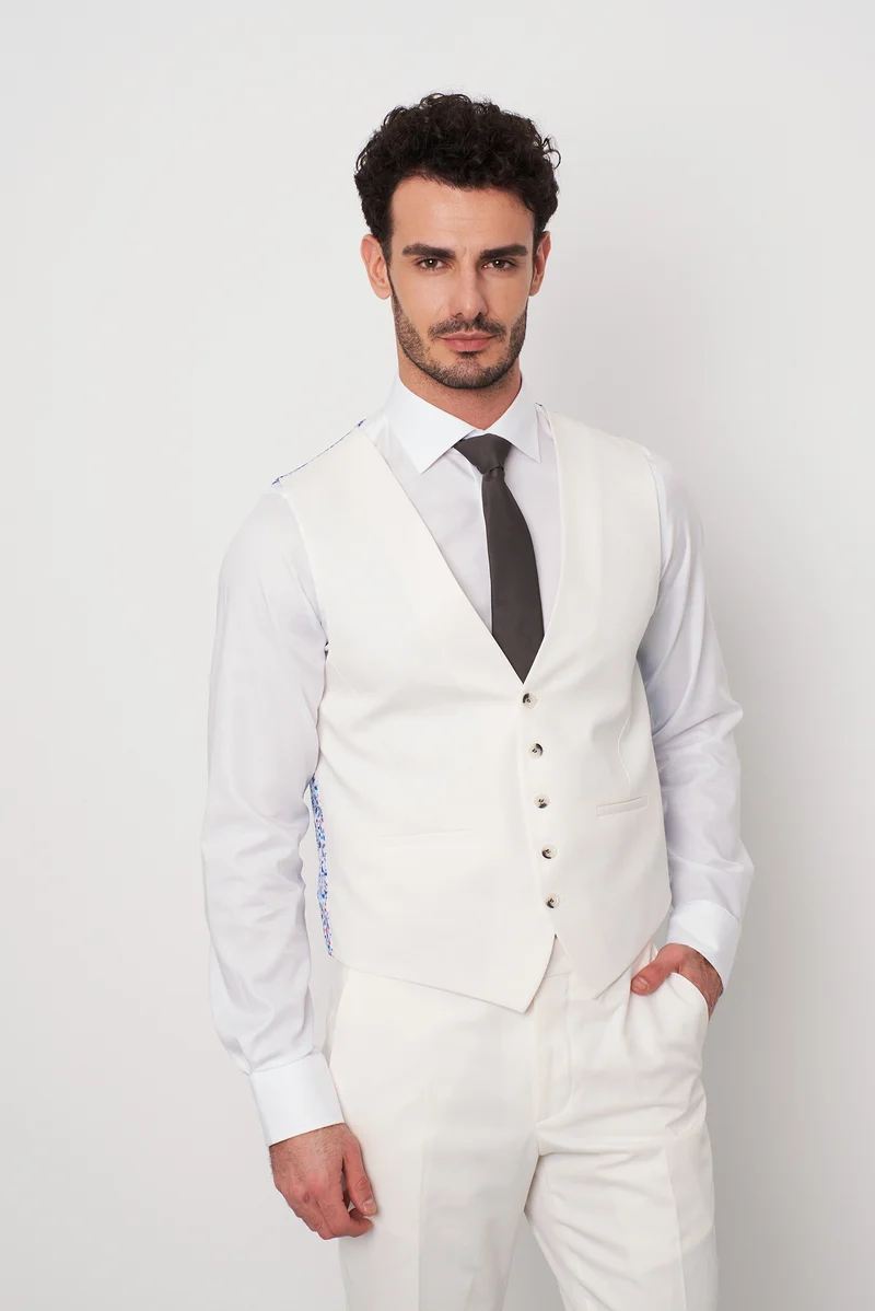 Man Waistcoat White