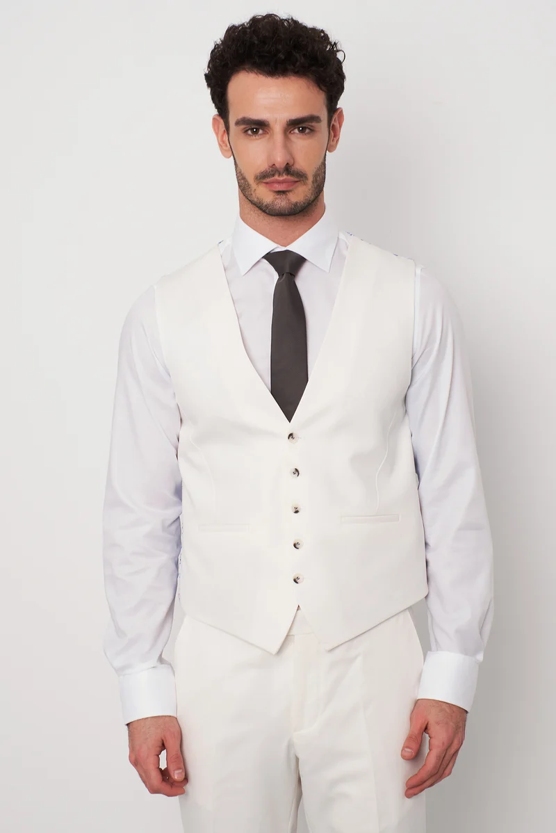Man Waistcoat White