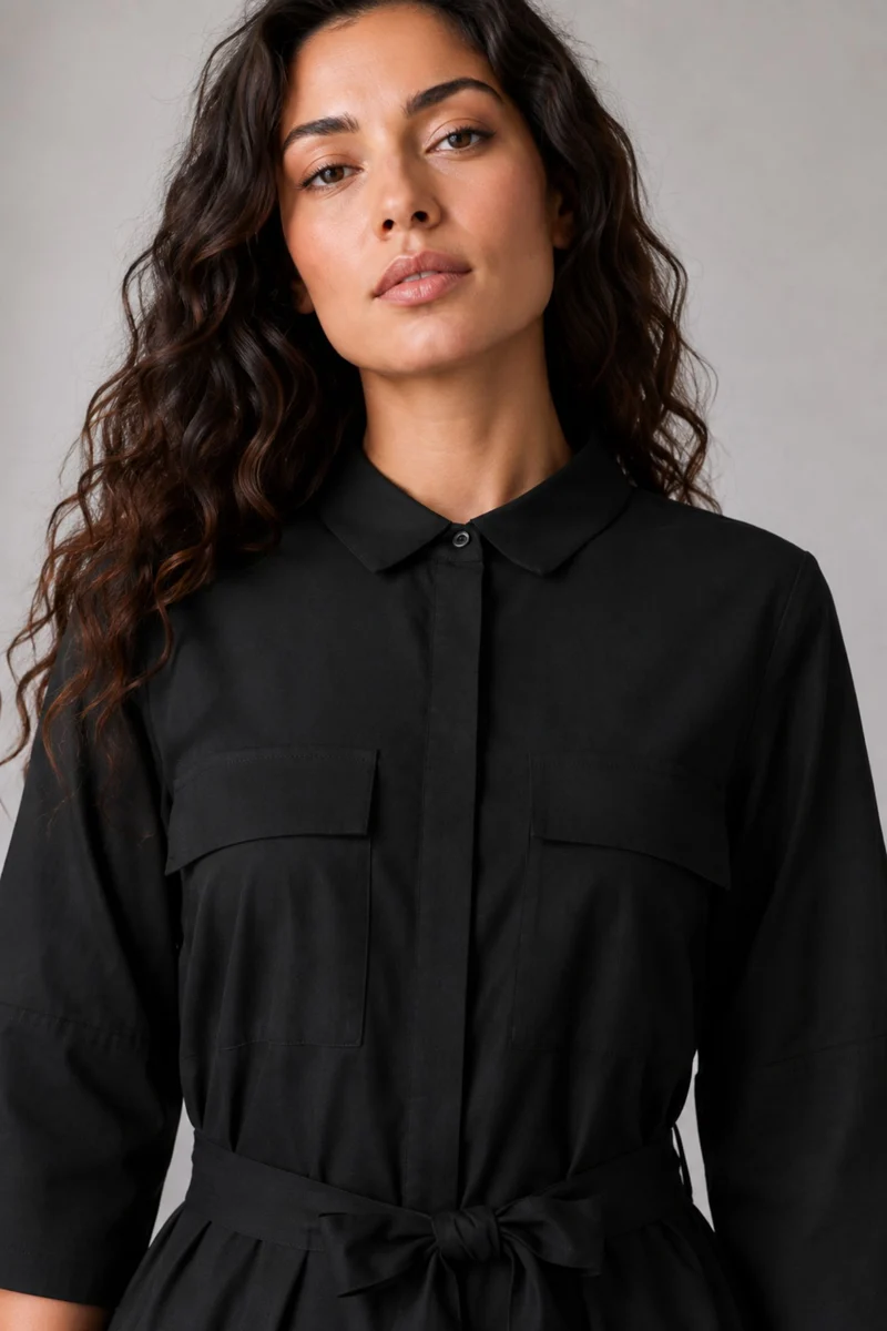 Marlow|Cotton Utility Shirt Dress