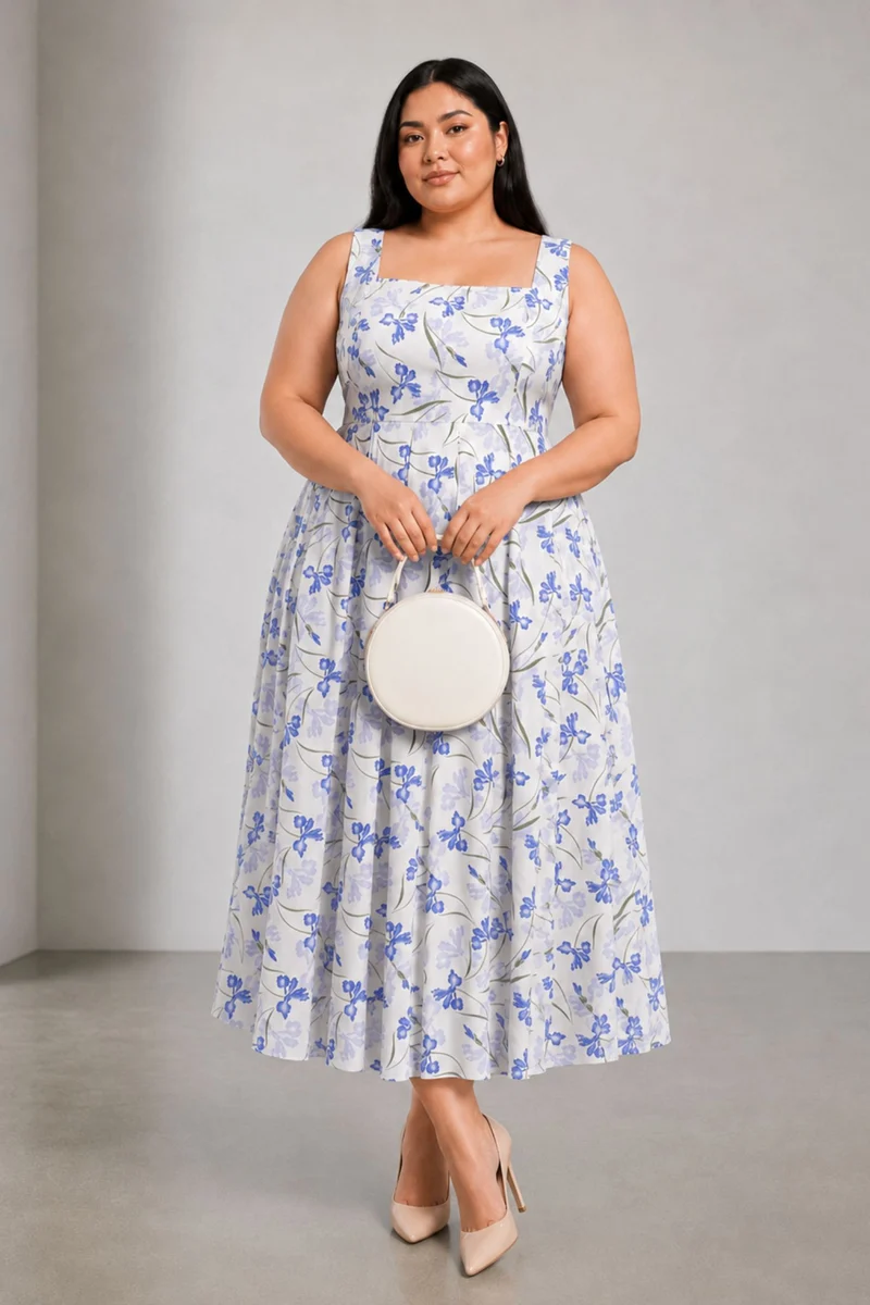 Veyra|Viscose Fit And Flare Maxi Dress