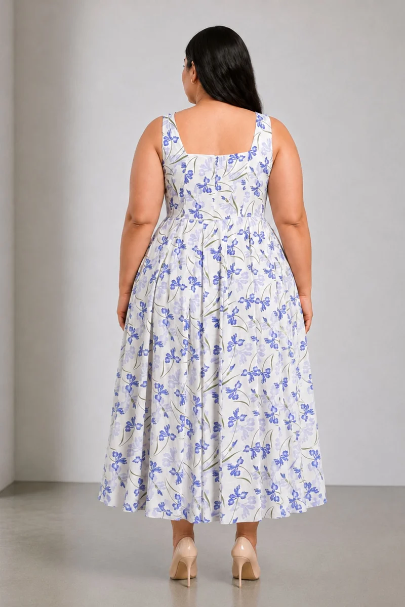 Veyra|Viscose Fit And Flare Maxi Dress