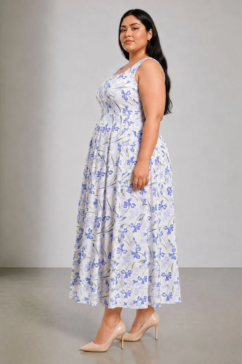 Veyra|Viscose Fit And Flare Maxi Dress
