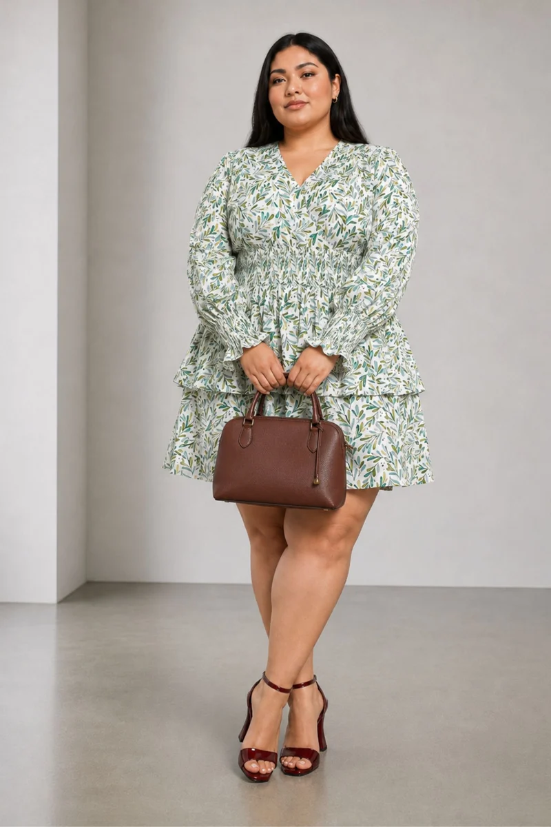 Brise|Viscose Smocked Waist Mini Dress