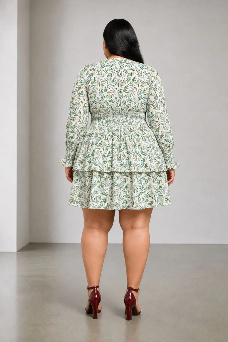Brise|Viscose Smocked Waist Mini Dress