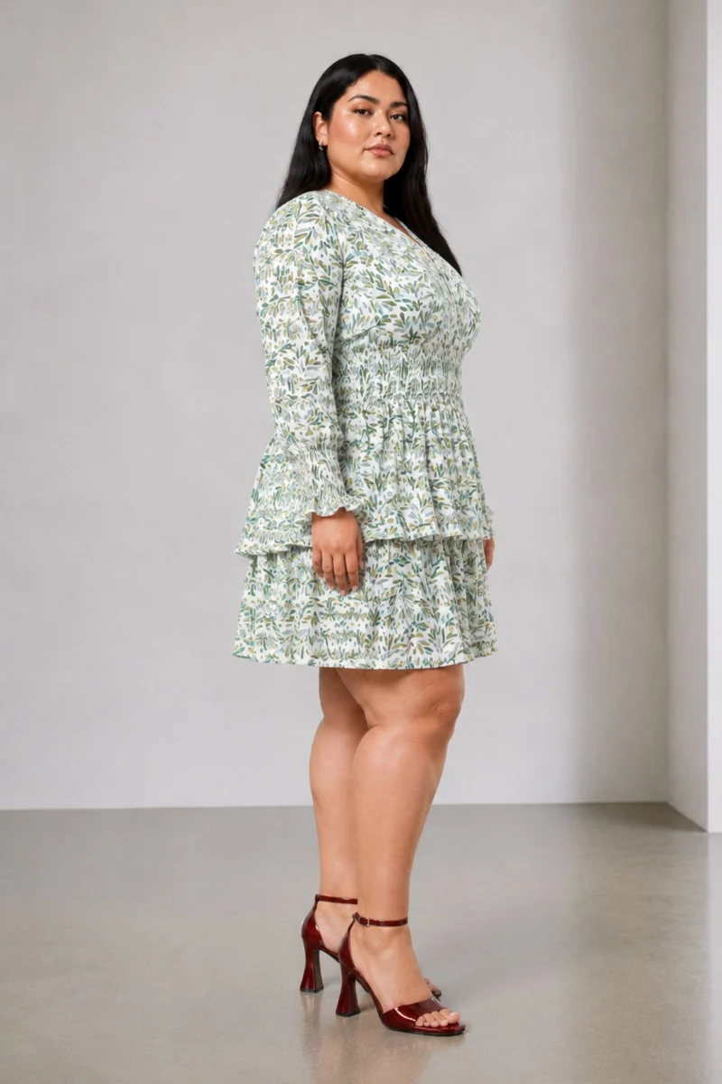 Brise|Viscose Smocked Waist Mini Dress