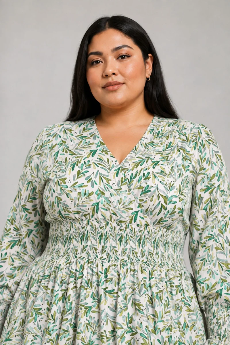 Brise|Viscose Smocked Waist Mini Dress
