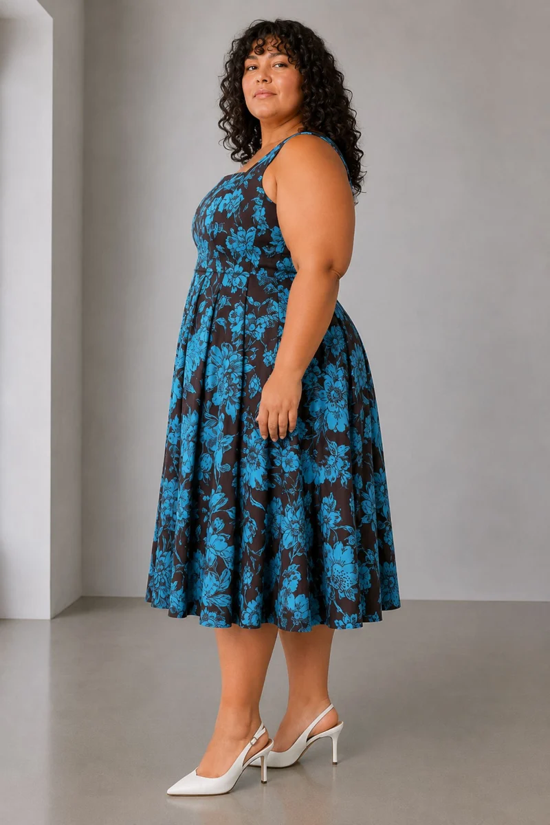 Elio|Cotton Fit And Flare Maxi Dress