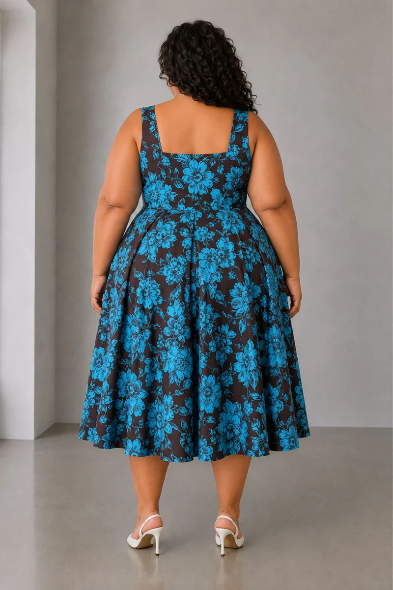 Elio|Cotton Fit And Flare Maxi Dress