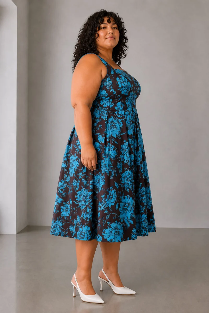 Elio|Cotton Fit And Flare Maxi Dress