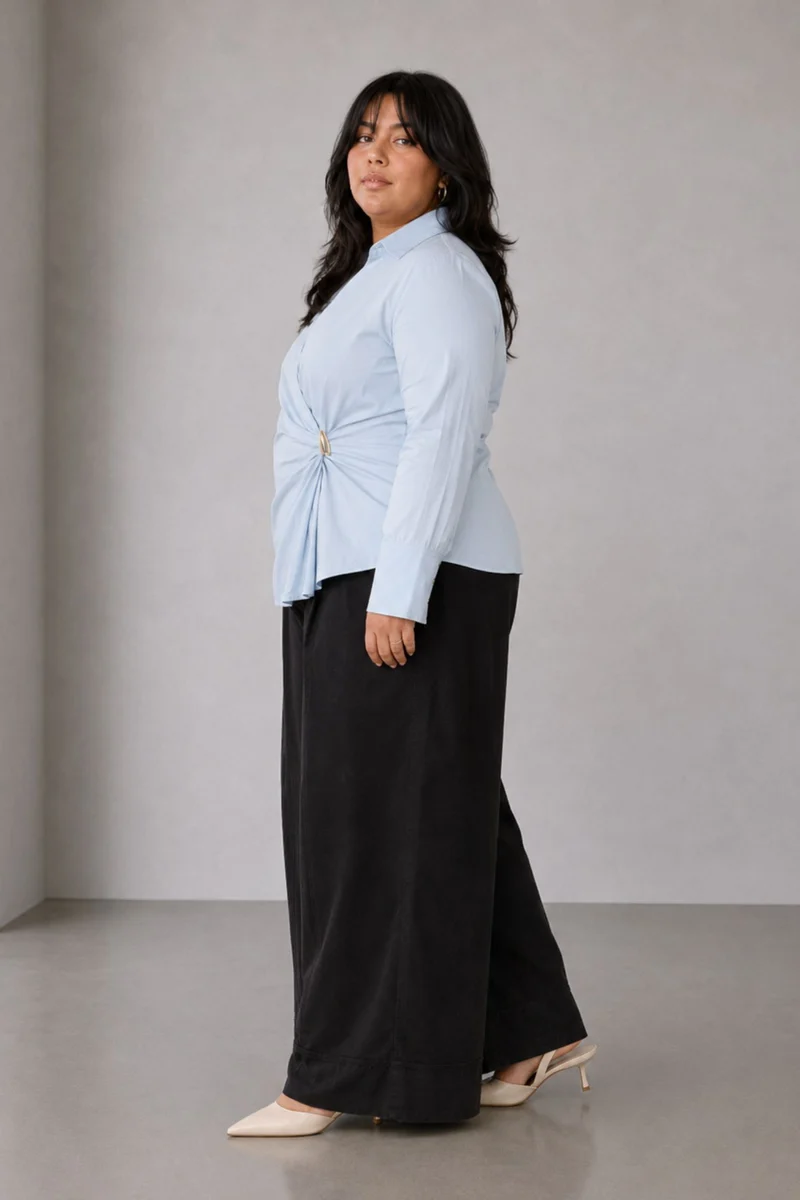 Cael|Tailored Wrap Shirt With Statement Cuffs