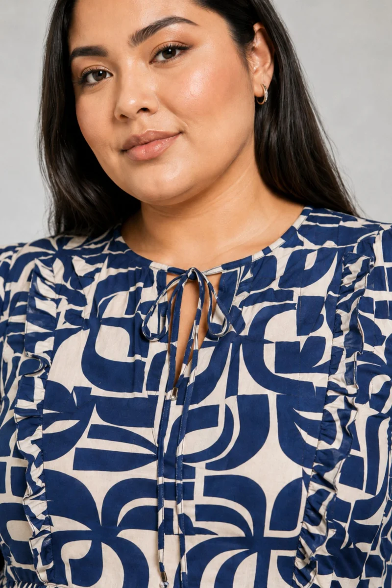Belora|Cotton Ruffled Peplum Top