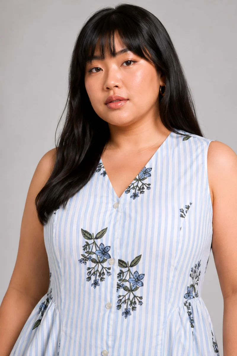Tovia|Cotton V Neck Maxi Shirt Dress