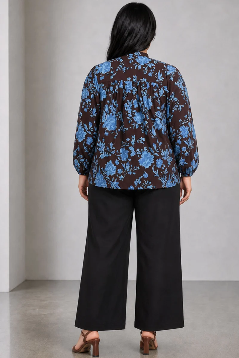 Vala|Cotton Gather Front Relaxed Fit Top
