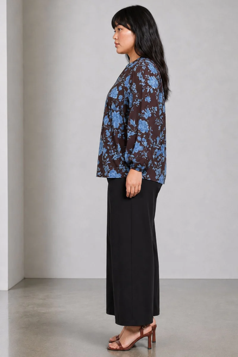 Vala|Cotton Gather Front Relaxed Fit Top