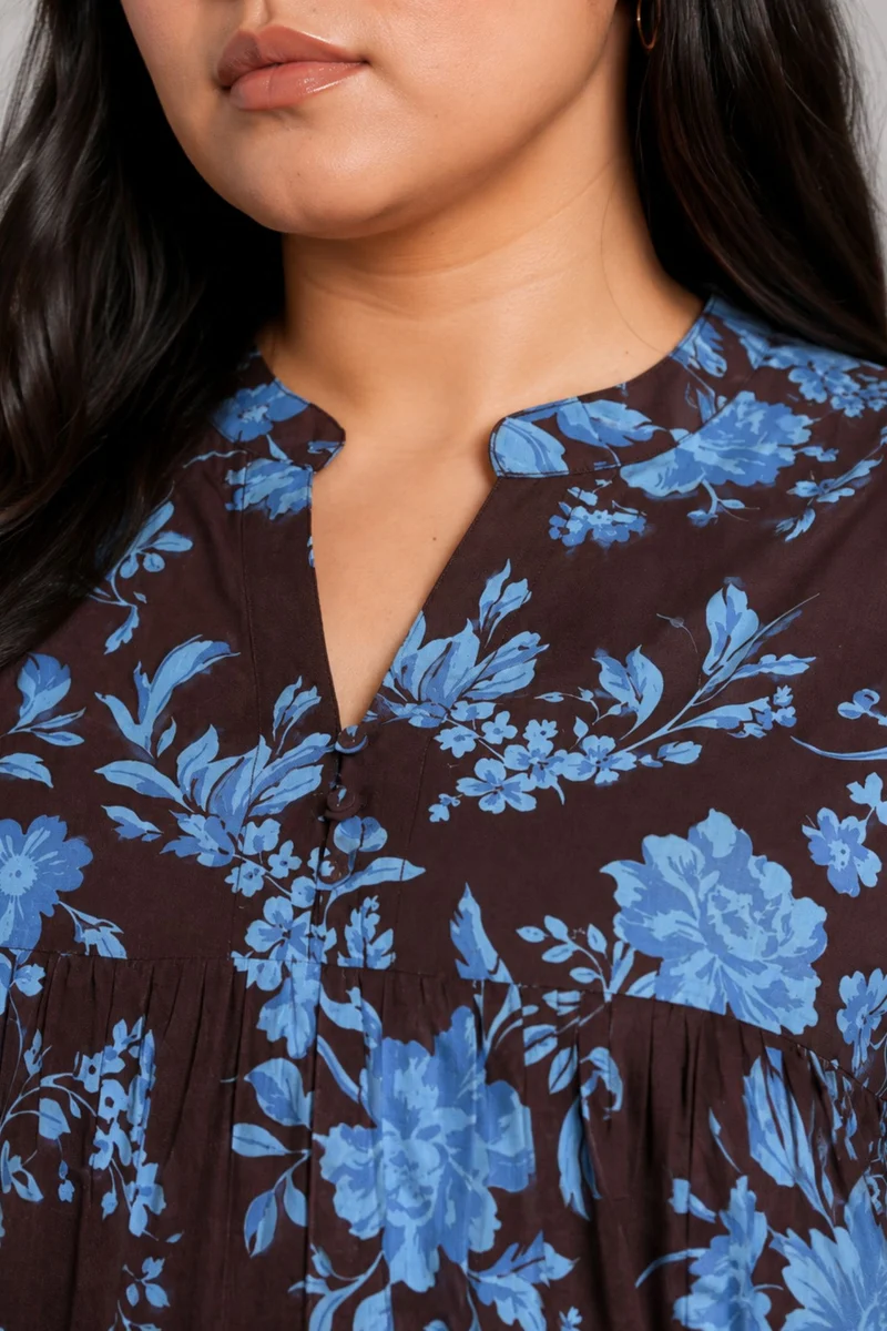 Vala|Cotton Gather Front Relaxed Fit Top