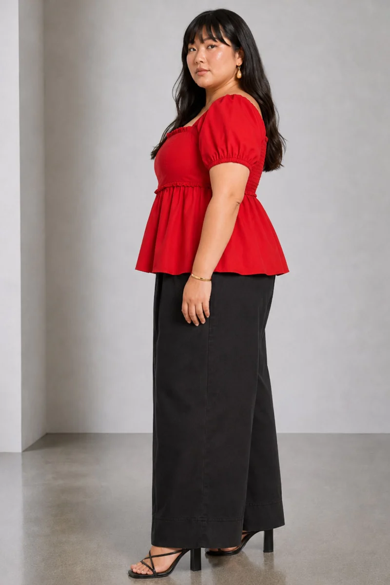 Avel|Cotton Peplum Top
