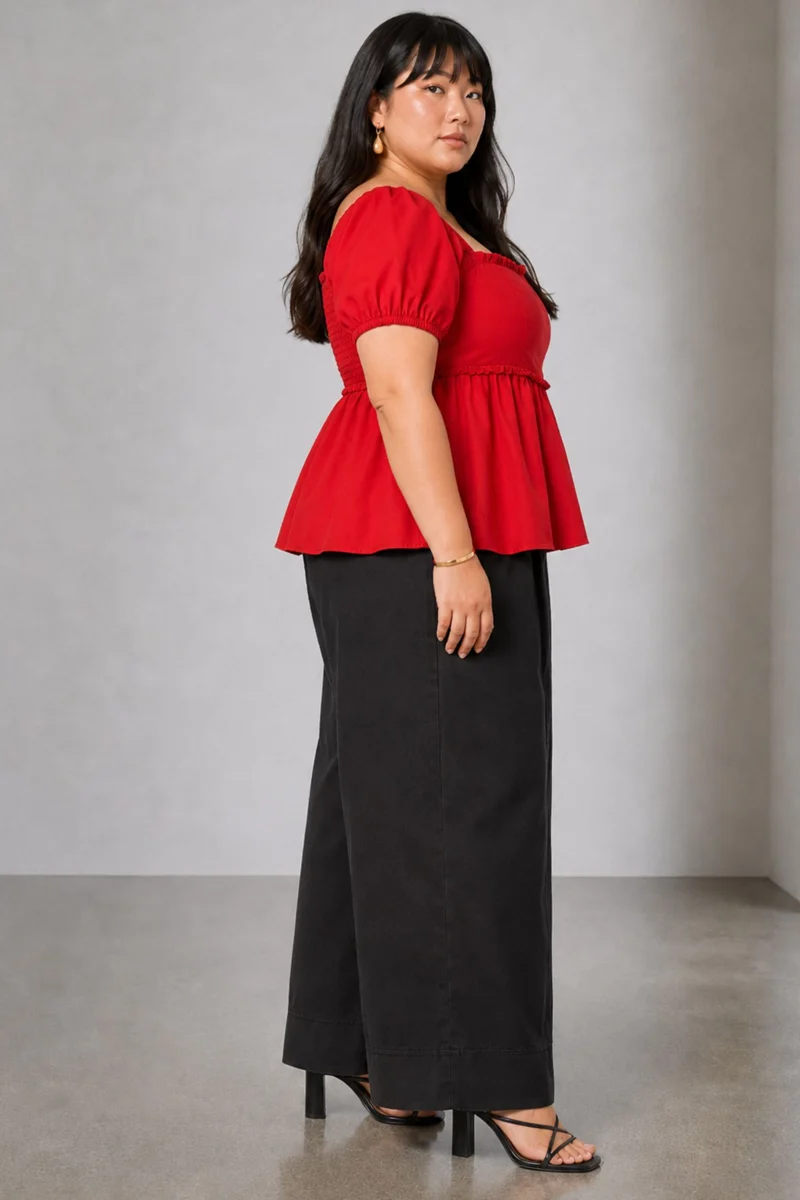 Avel|Cotton Peplum Top