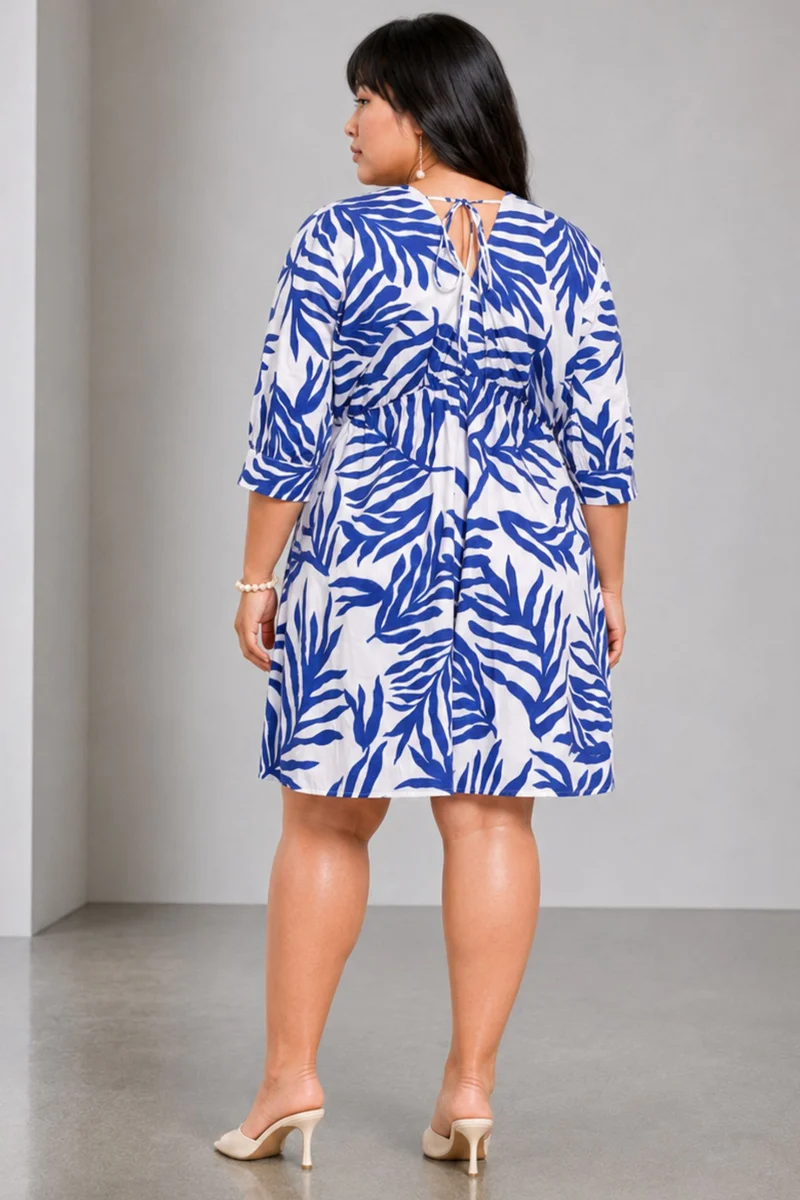 Junia|Cotton V Neck Mini Dress