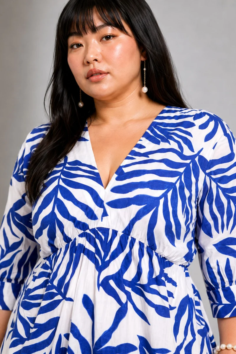 Junia|Cotton V Neck Mini Dress