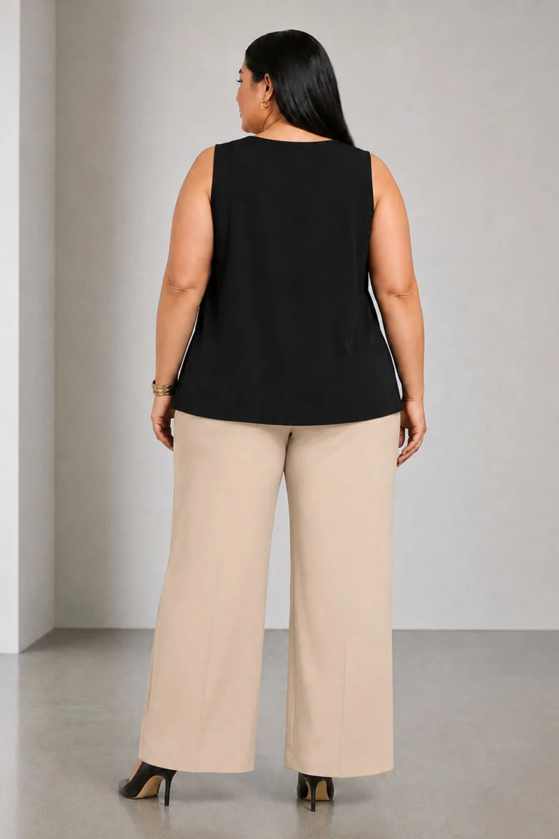 Mirea|Cotton V Neck Flared Top