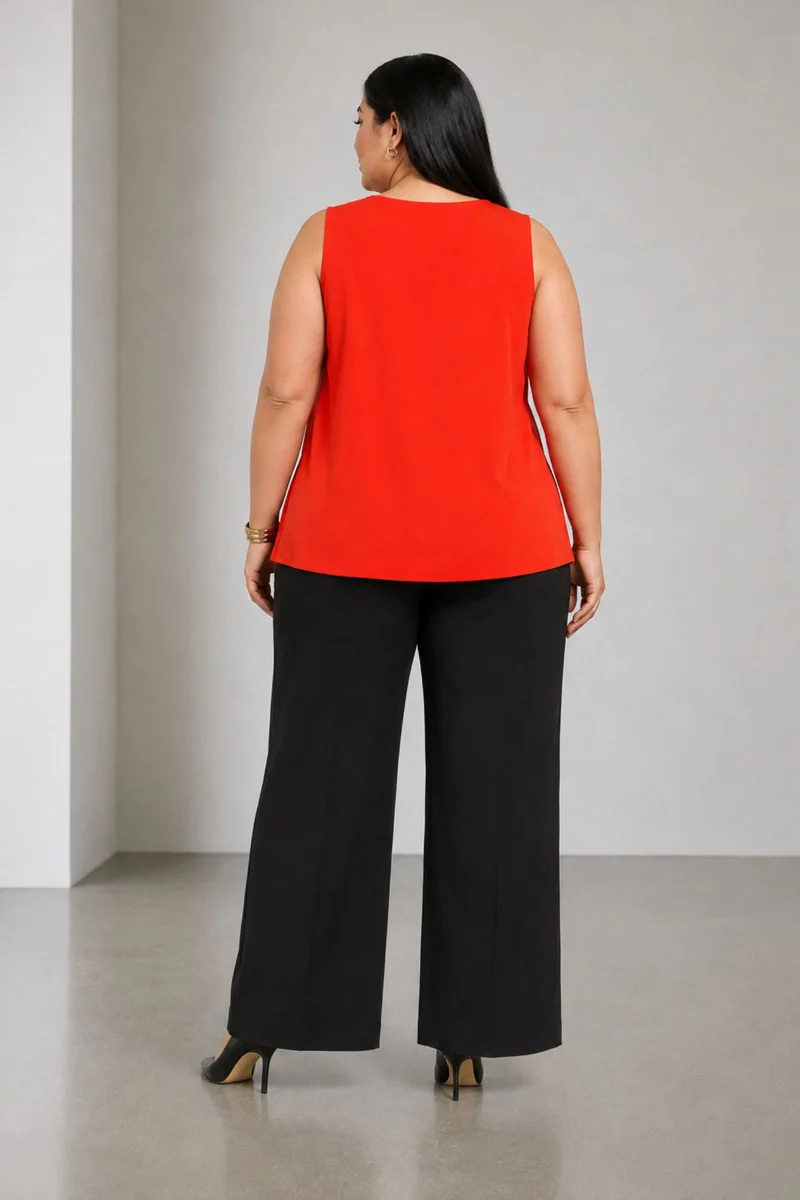 Fleura|Cotton V Neck Flared Top