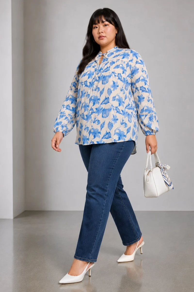 Vaila|Viscose Top With Lace Insert