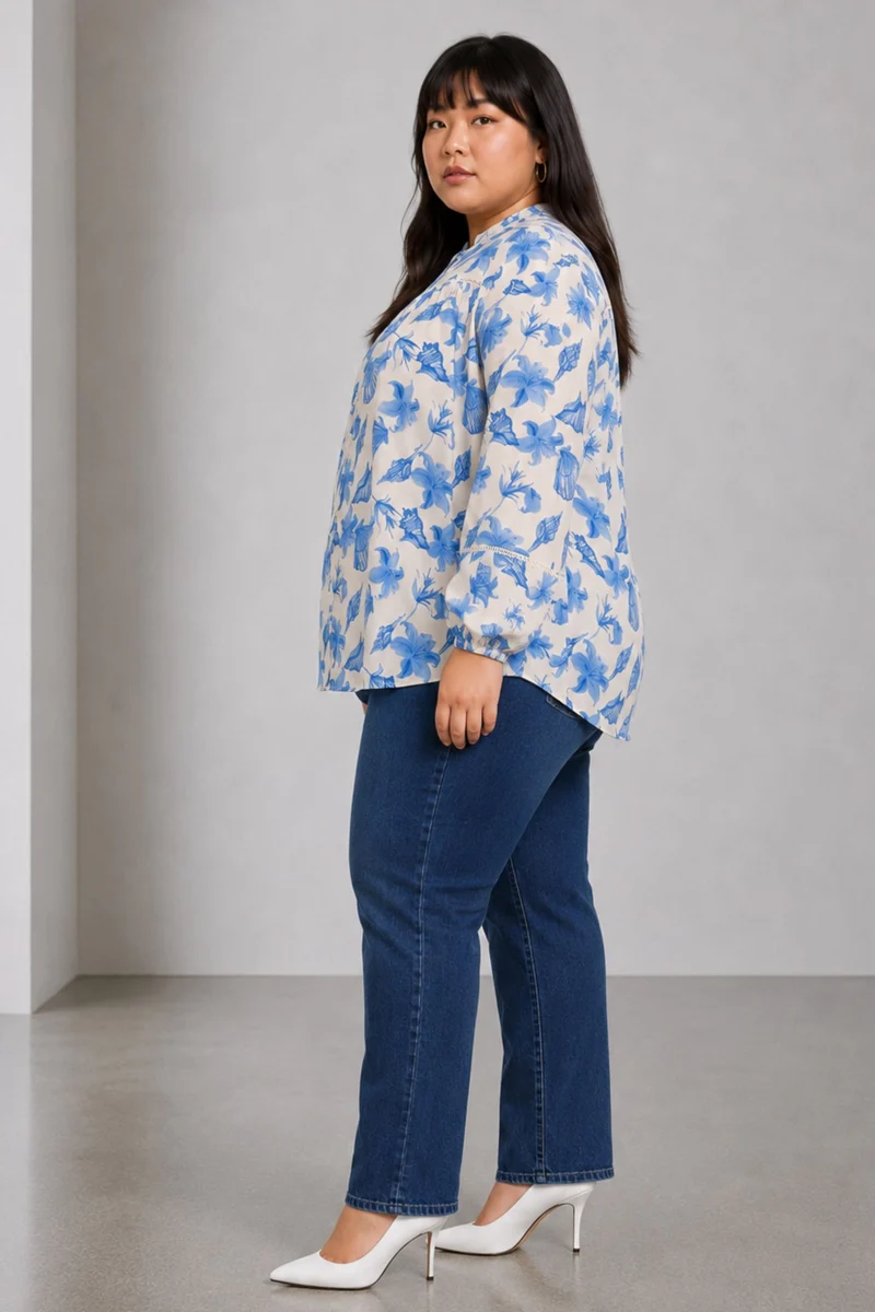 Vaila|Viscose Top With Lace Insert