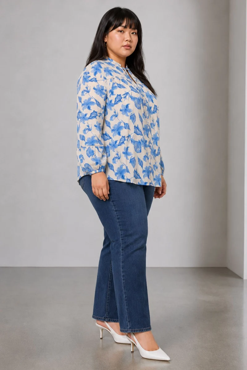 Vaila|Viscose Top With Lace Insert
