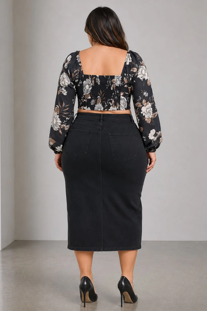 Eiris|Cotton Crop Puff Sleeve Top