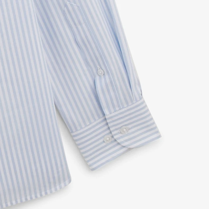 Chemise Charles à rayures bâton bleu ciel