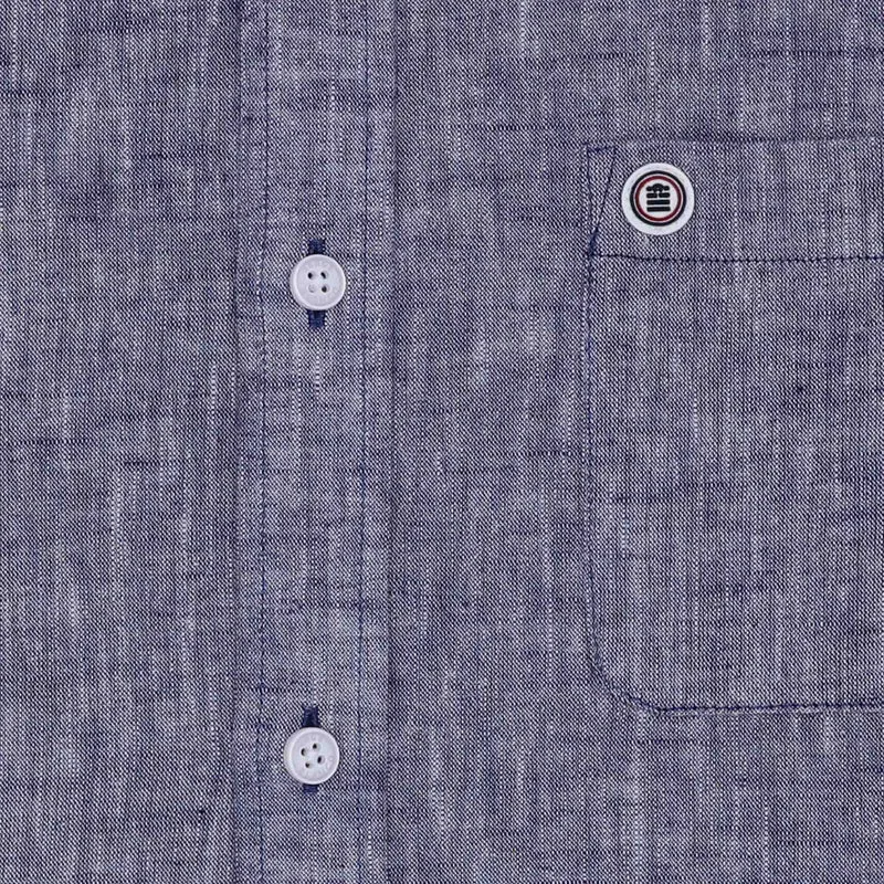 Chemise manches courtes regular bleue avec imprimé