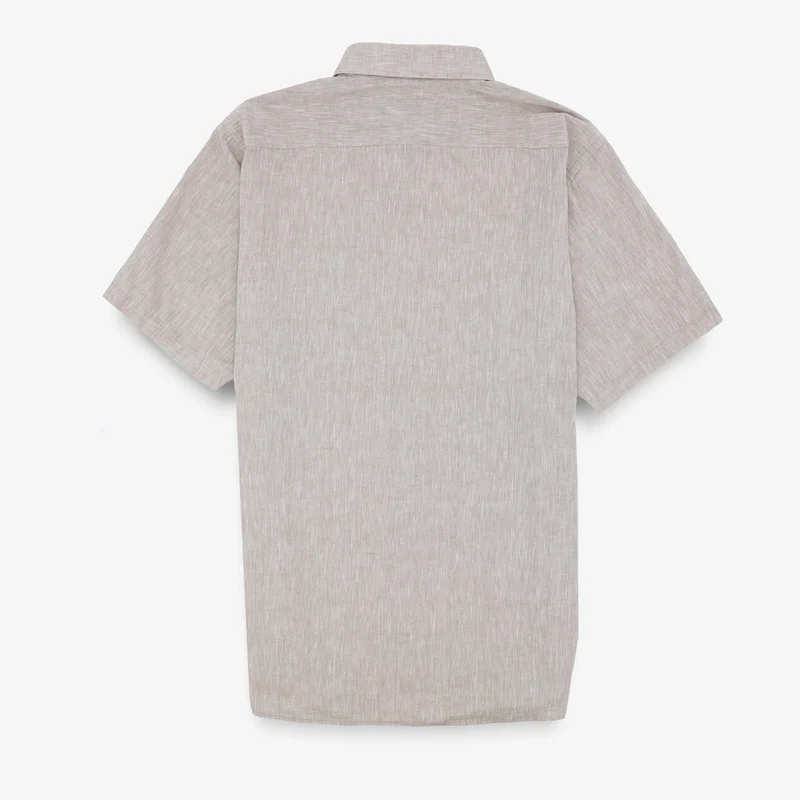 Chemise manches courtes regular beige