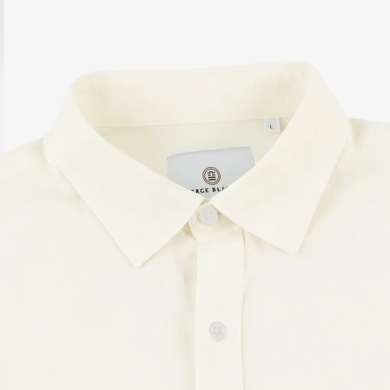 Chemise manches courtes regular blanche avec imprimé