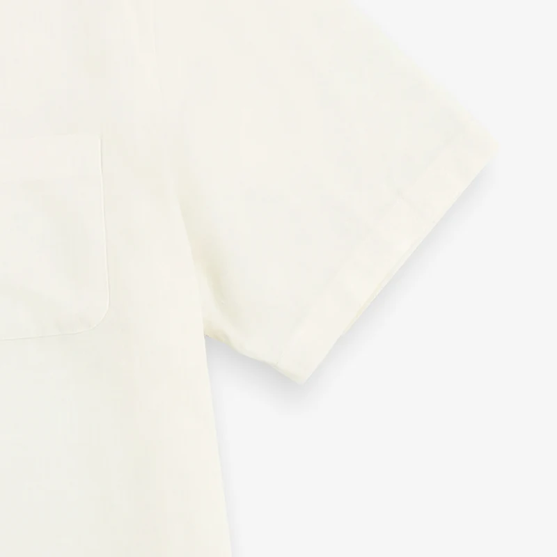 Chemise manches courtes regular blanche avec imprimé