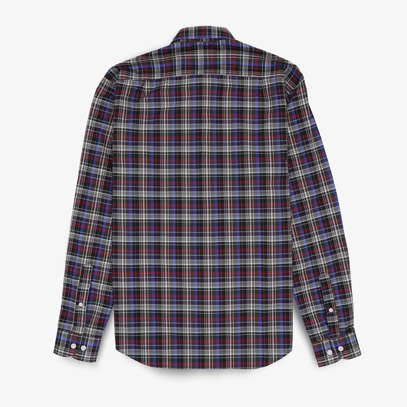 Chemise manches longues en coton à carreaux multicolore