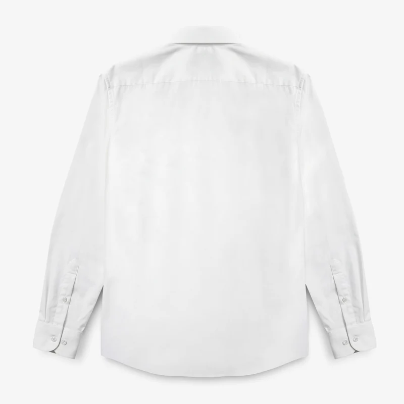 Chemise manches longues en coton blanche sans poche