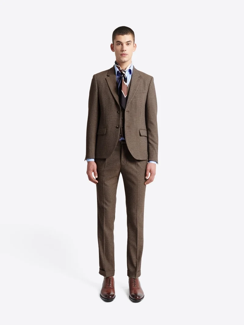 Veste de costume stretch pied de poule