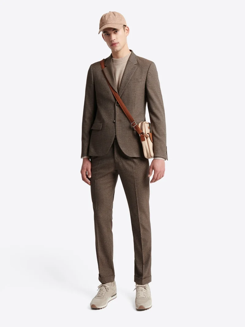 Veste de costume stretch pied de poule