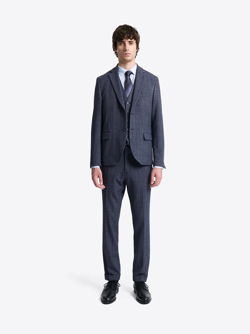 Veste de costume slim à carreaux