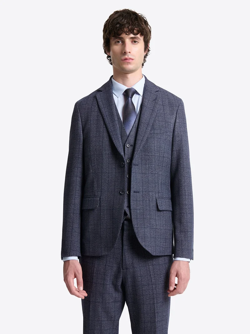 Veste de costume slim à carreaux