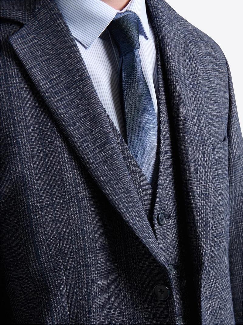 Veste de costume slim à carreaux