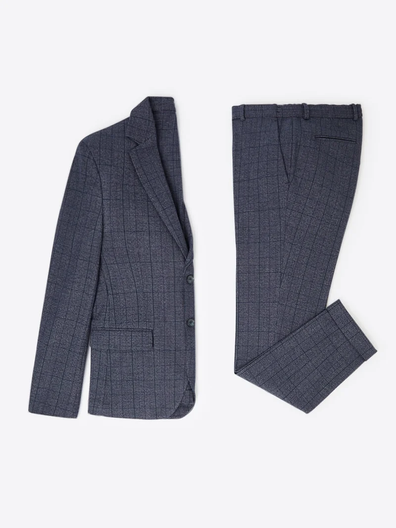 Veste de costume slim à carreaux
