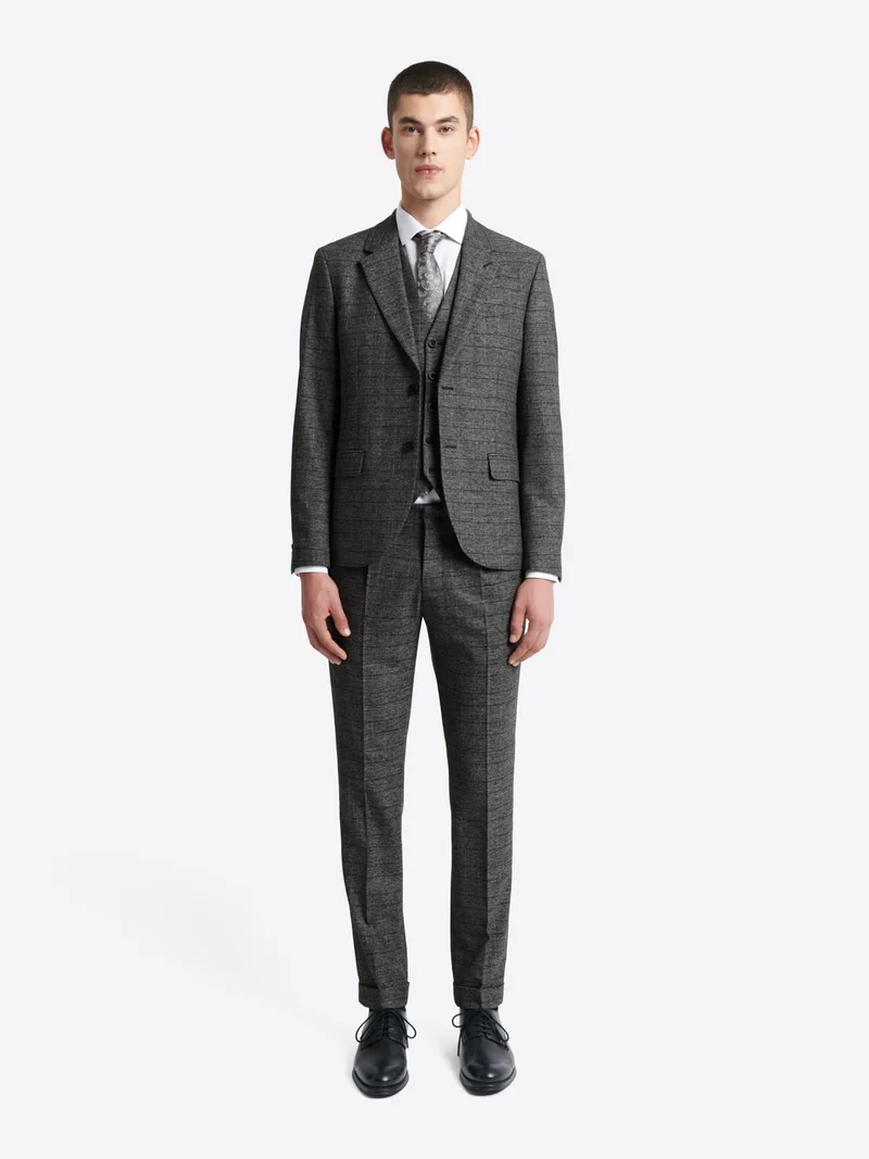 Veste de costume slim stretch à carreaux