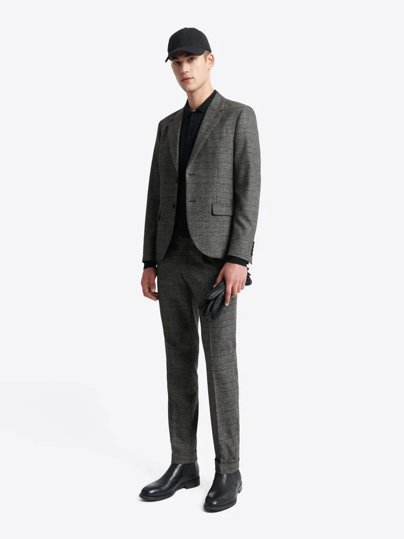 Veste de costume slim stretch à carreaux