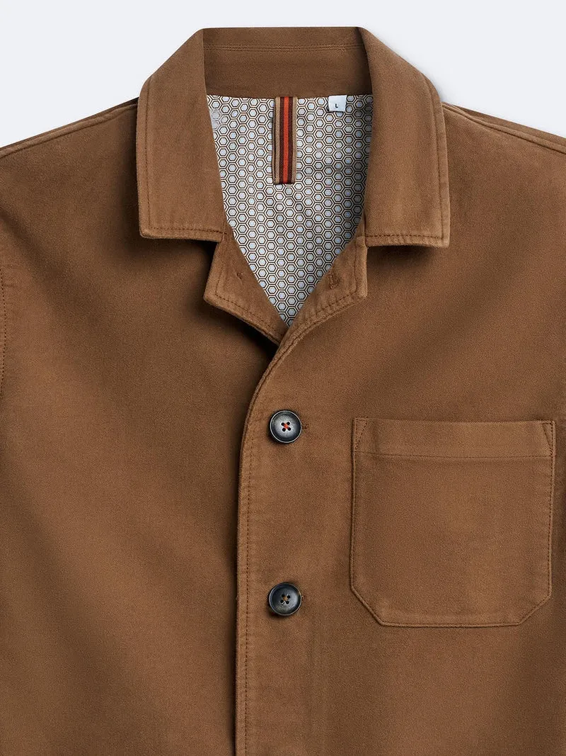 Veste casual droite en coton col chemise