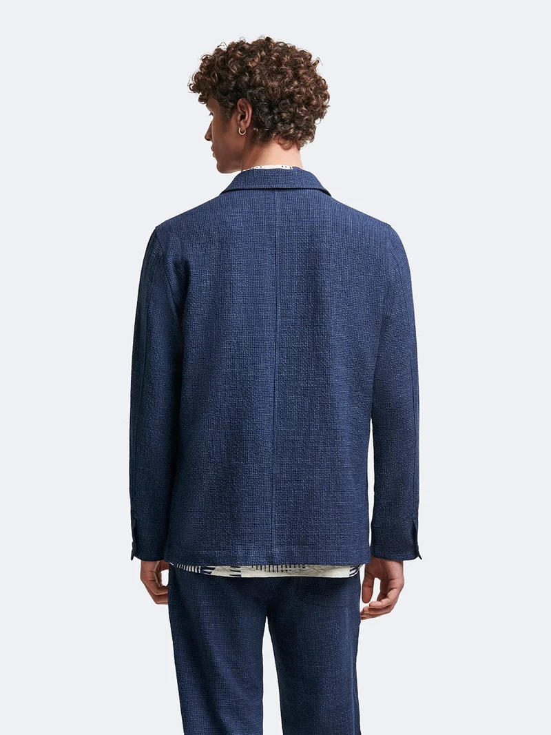 Veste casual en seersucker col chemise