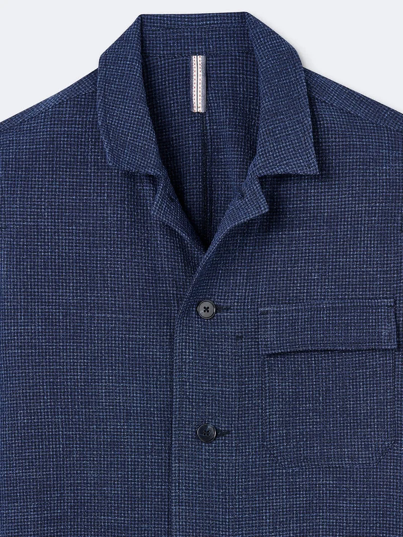 Veste casual en seersucker col chemise
