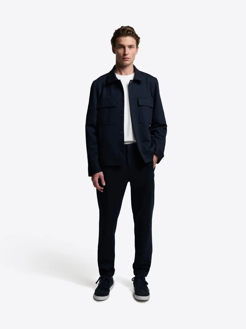Veste workwear en coton col chemise