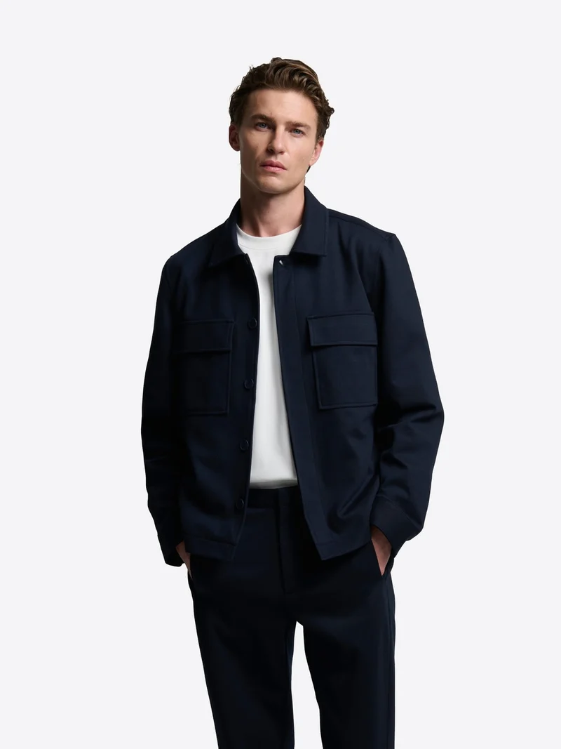 Veste workwear en coton col chemise
