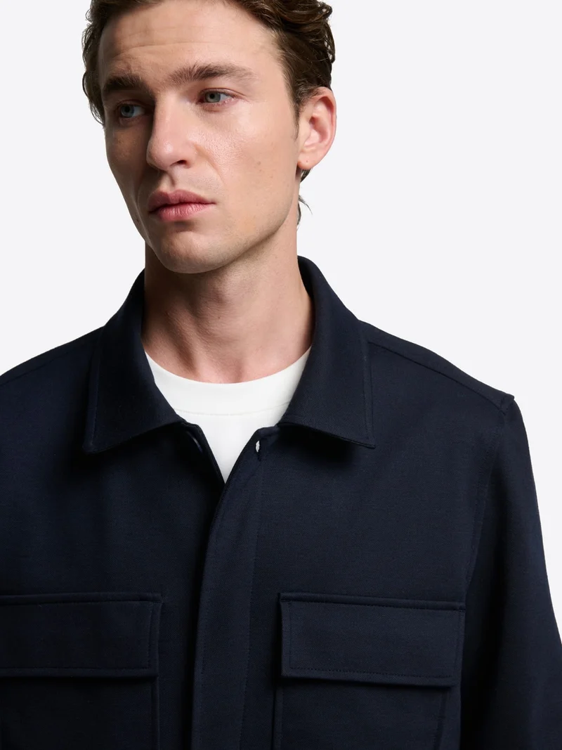 Veste workwear en coton col chemise